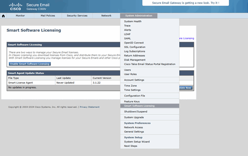 Smart License Cisco ESA-10