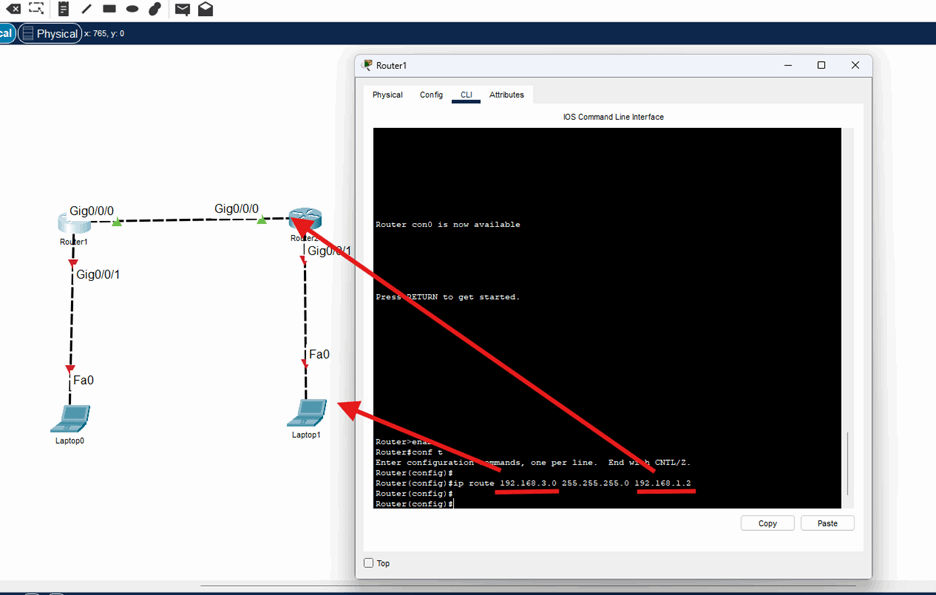 آموزش کانفیگ دو روتر سیسکو در پکت تریسر